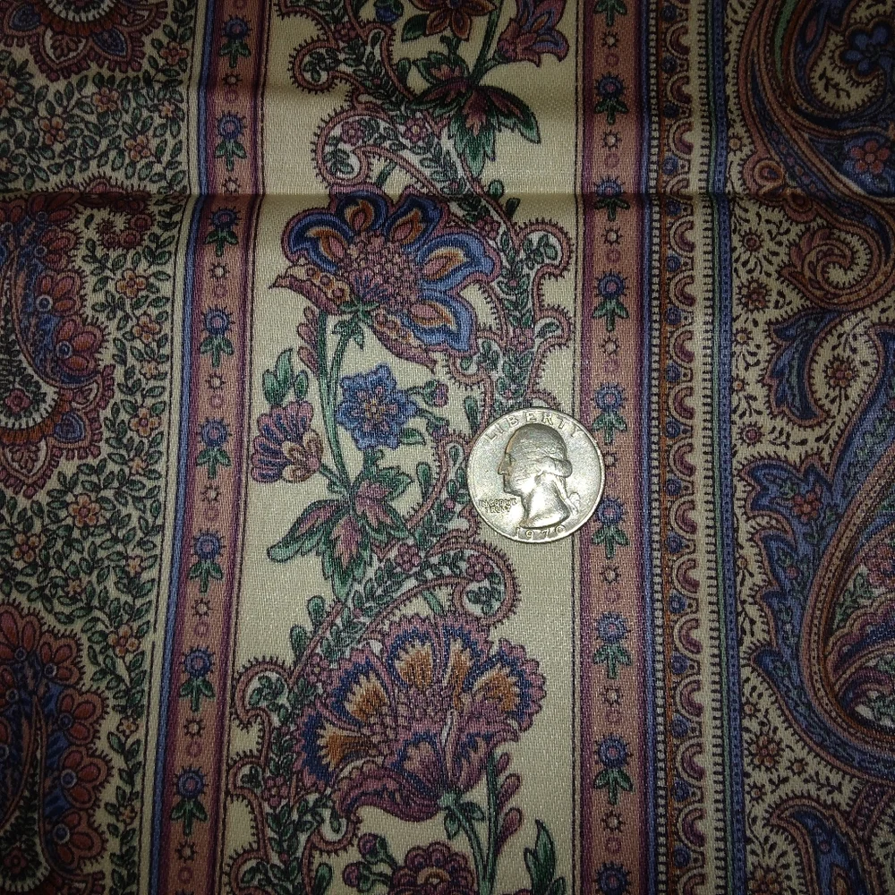 FABRIC Home Decor Fabric 1 yard by 54 inches, stripes of paisley in mauv…
